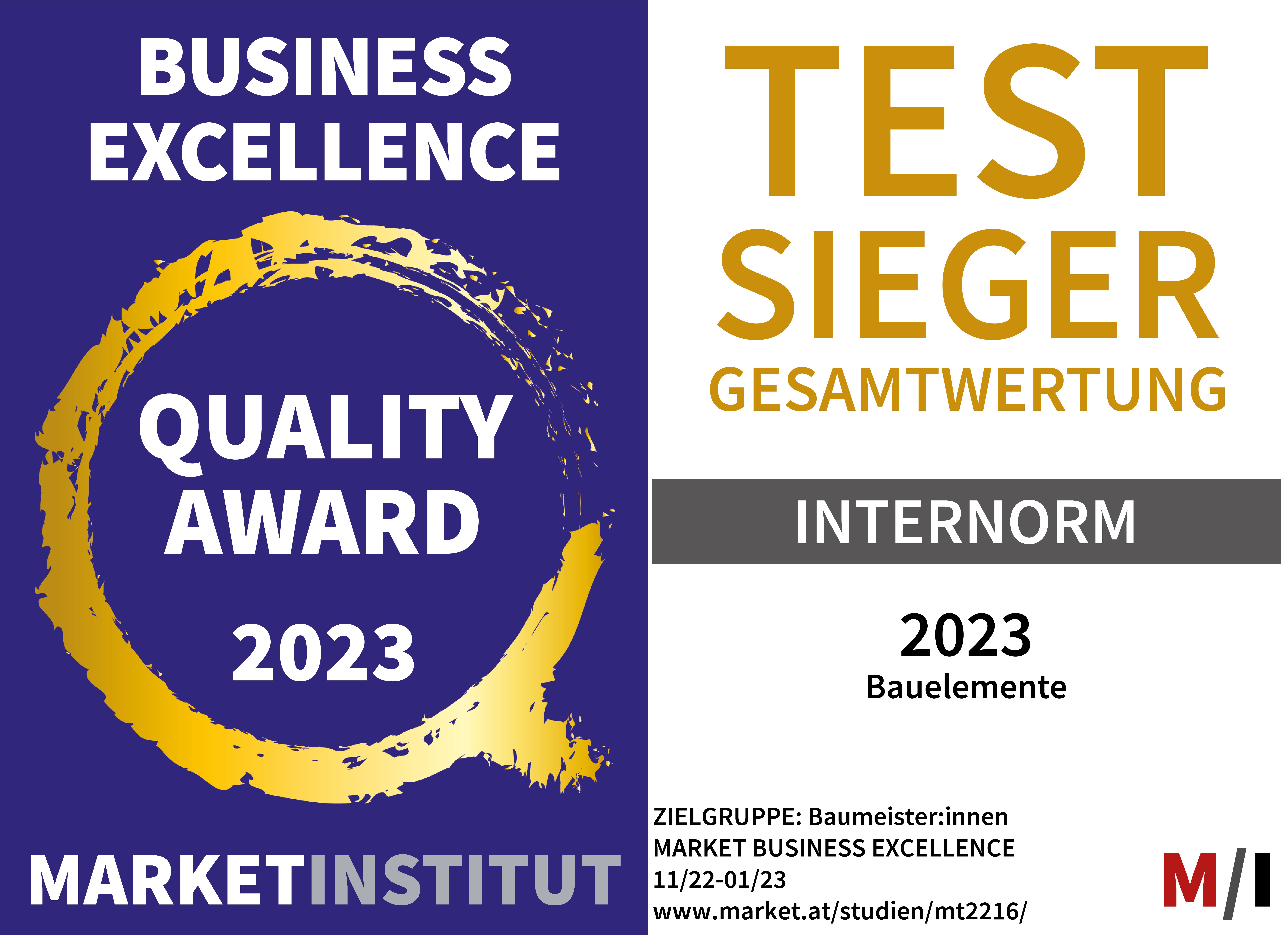 Internorm_B2B Quality Award 2023